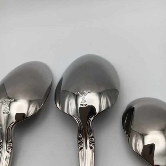 Gorham Valcourt FROSTED 4 Piece Serving Set Stainless 18/8 Flatware Korea NOS - Picture 3 of 3